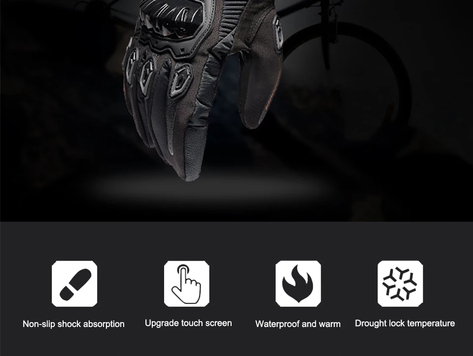 Foxcncar motorcycle gloves 100% Waterproof windproof Winter warm Guantes Moto Luvas Touch Screen Motosiklet Eldiveni Protective (2)