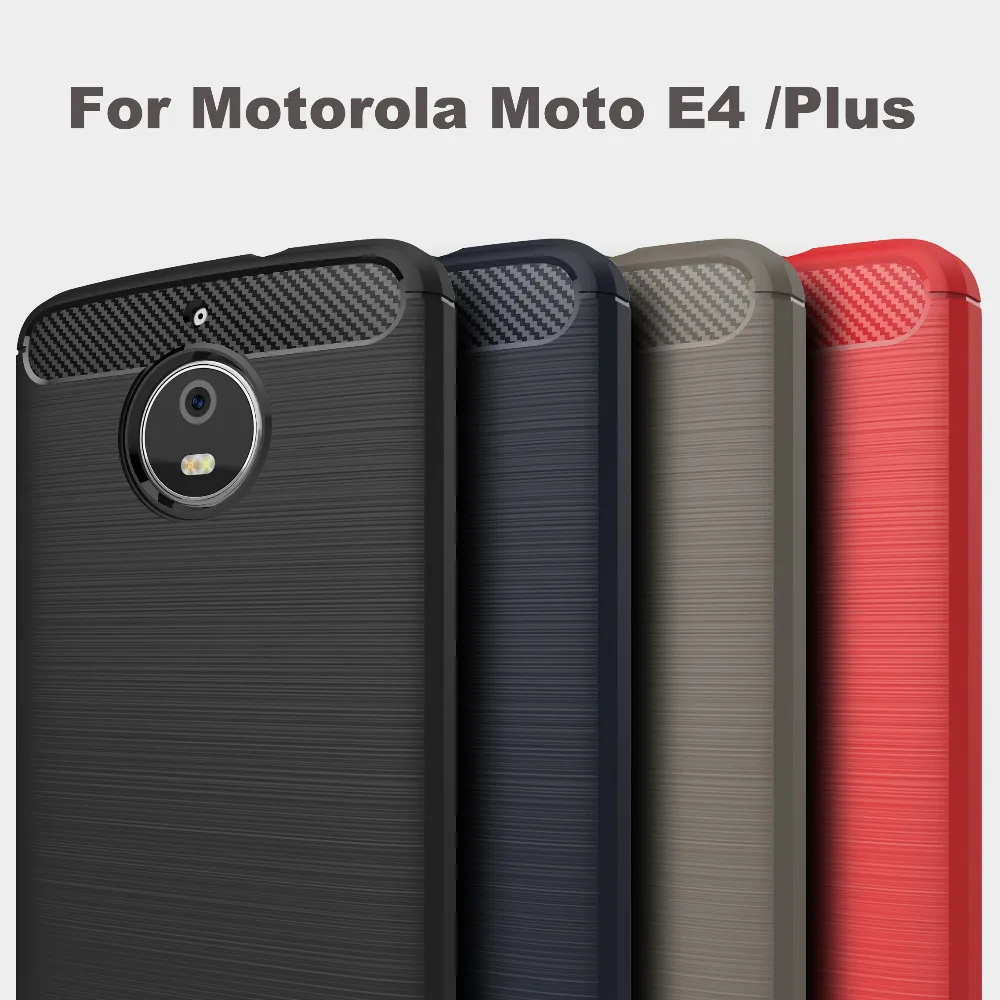 Чехол для телефона Motorola Moto E4 /Plus мягкий силиконовый матовый чехол из углеродного