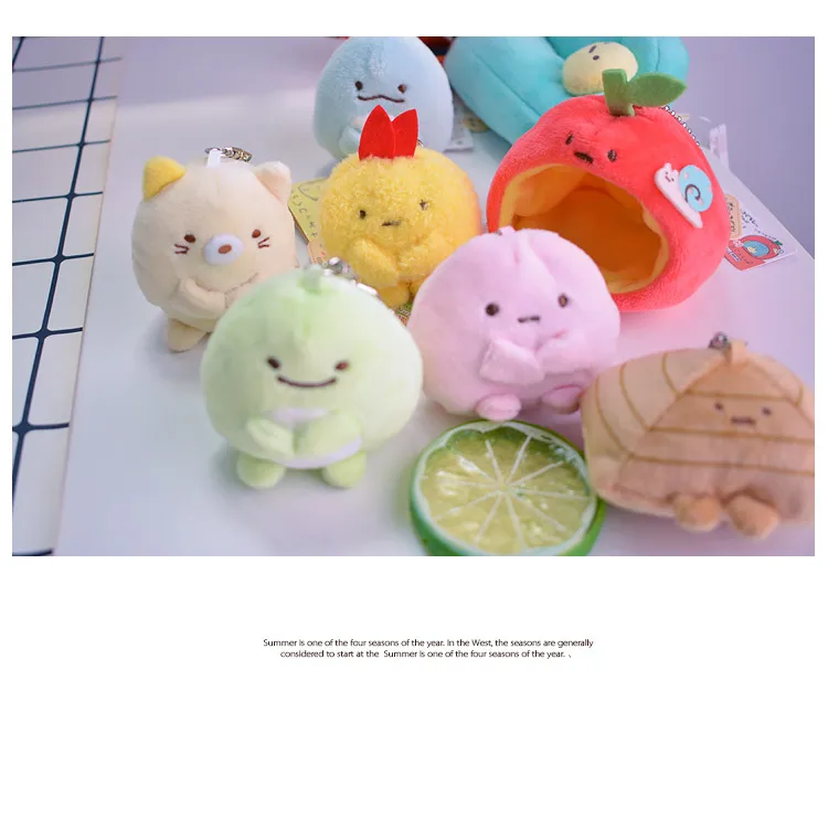 1 шт. Sumikko gurashi домашние Мультяшные плюшевые куклы брелок пушистый кукольный брелок игрушки брелок подвеска унисекс подарки Новинка