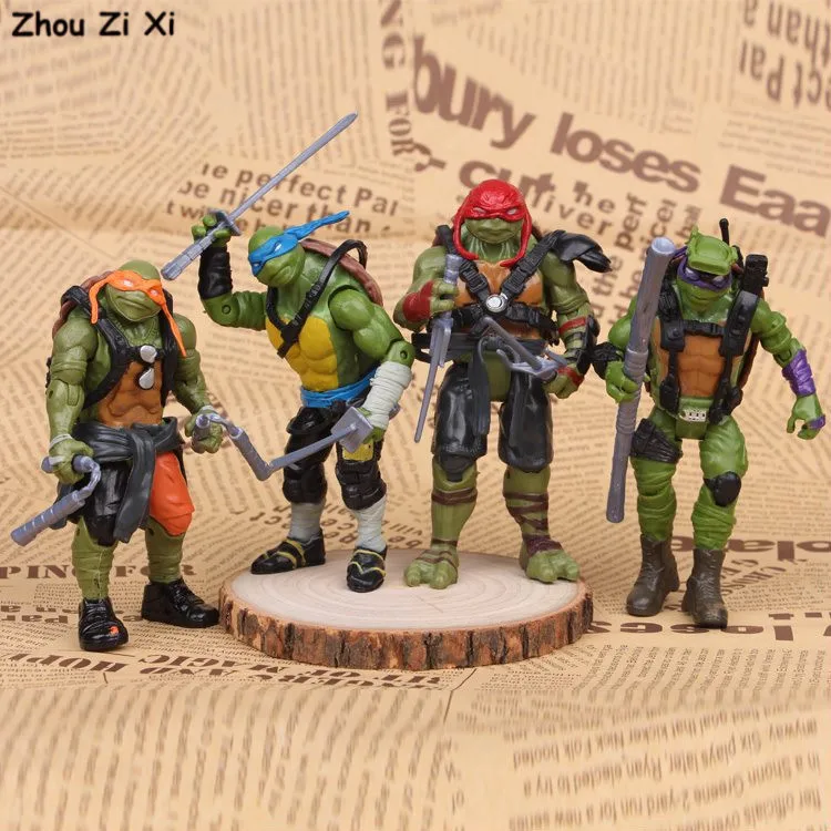 

4 pieces/set Ninja turtles handmade model Joints can be moving doll toys