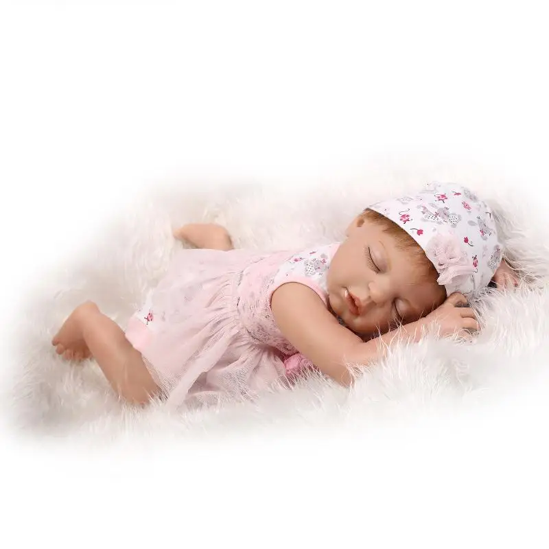 23 дюйма/58 см прочная полная силиконовая кукла Reborn Baby, Спящая новорожденная Bebe девочка, живая кукла, ванна, игрушки для кормящих женщин, лакомства Bonecas