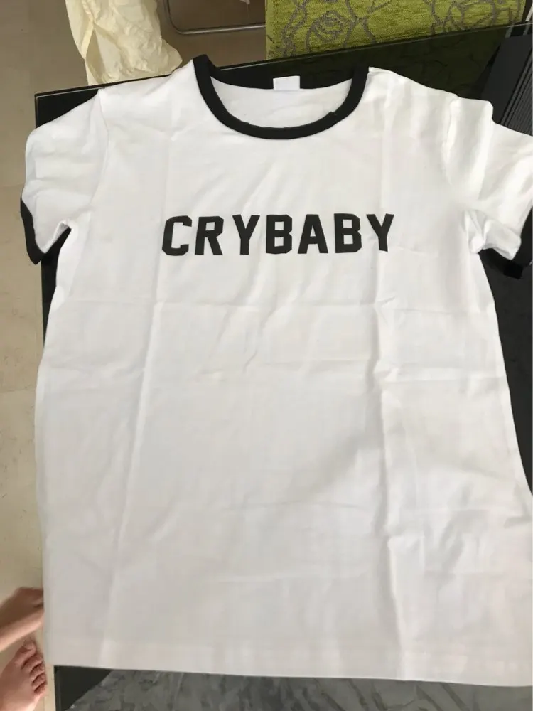 Cry/футболка для малышей; забавная футболка с надписью «Cry Baby»; футболка с графическим принтом Tumblr; модная Высококачественная футболка унисекс; Прямая поставка