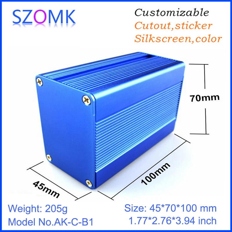 

1 piece, 45*70*100mm szomk switch box amplifier aluminum housing case china electronic enclosure diy box aluminum extrusion box