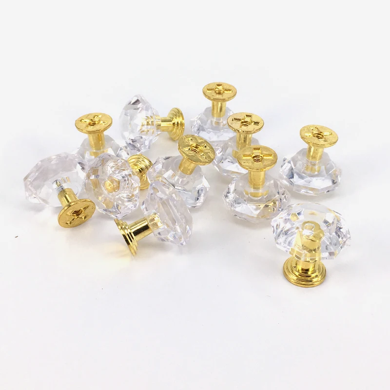 20pcs Clear Acrylic Dresser Drawer Knob Wardrobe Cupboard door Pull