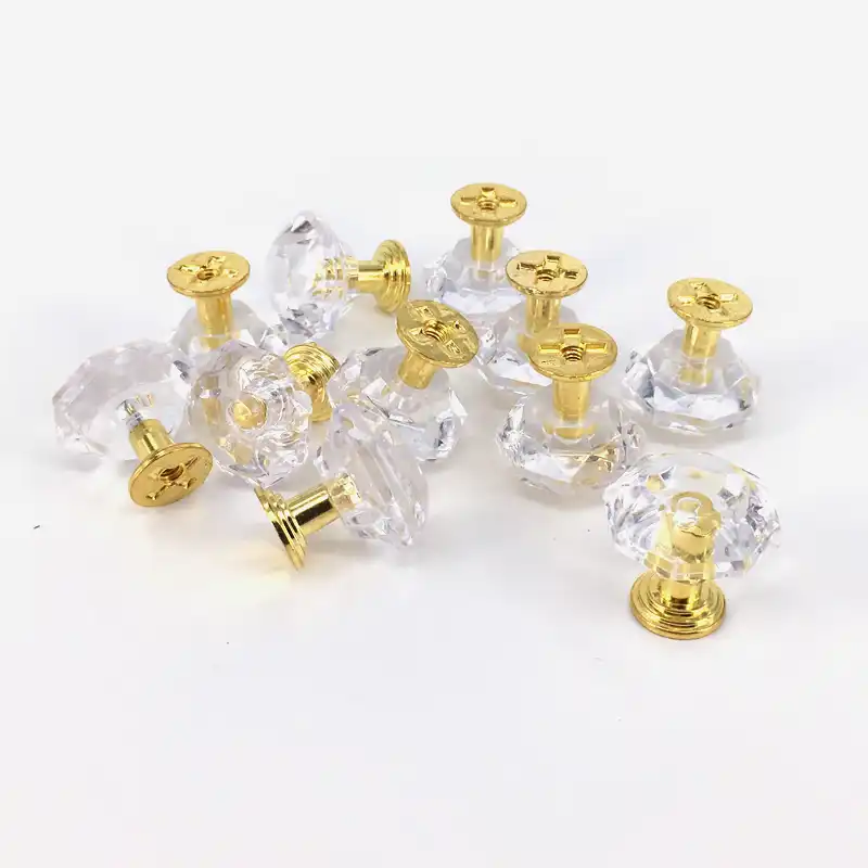 20pcs Clear Acrylic Dresser Drawer Knob Wardrobe Cupboard Door