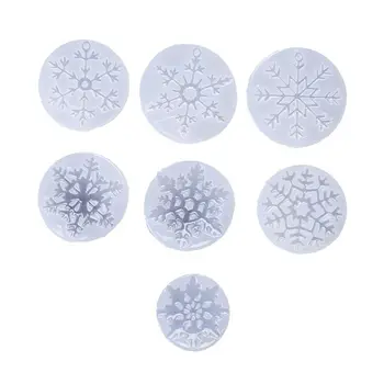 

7Pcs Christmas Snowflake Pendant Molds Kit Resin Casting Jewelry Making Tools