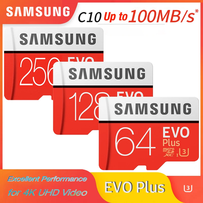 SAMSUNG micro sd карта 256G 128 Гб 64 ГБ 32 ГБ 16 ГБ до 95 МБ/с./с класс 10 U3/U1 EVOPlus micro sd карта памяти картао де Мемория