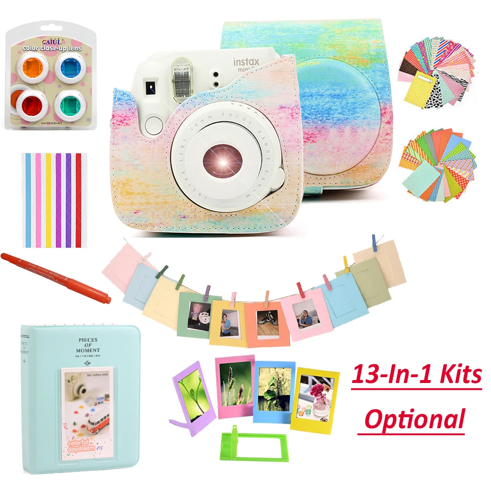 Камера Fujifilm instax Mini 9 фиолетовый/розовый/желтый с 50 листами пленка mini для