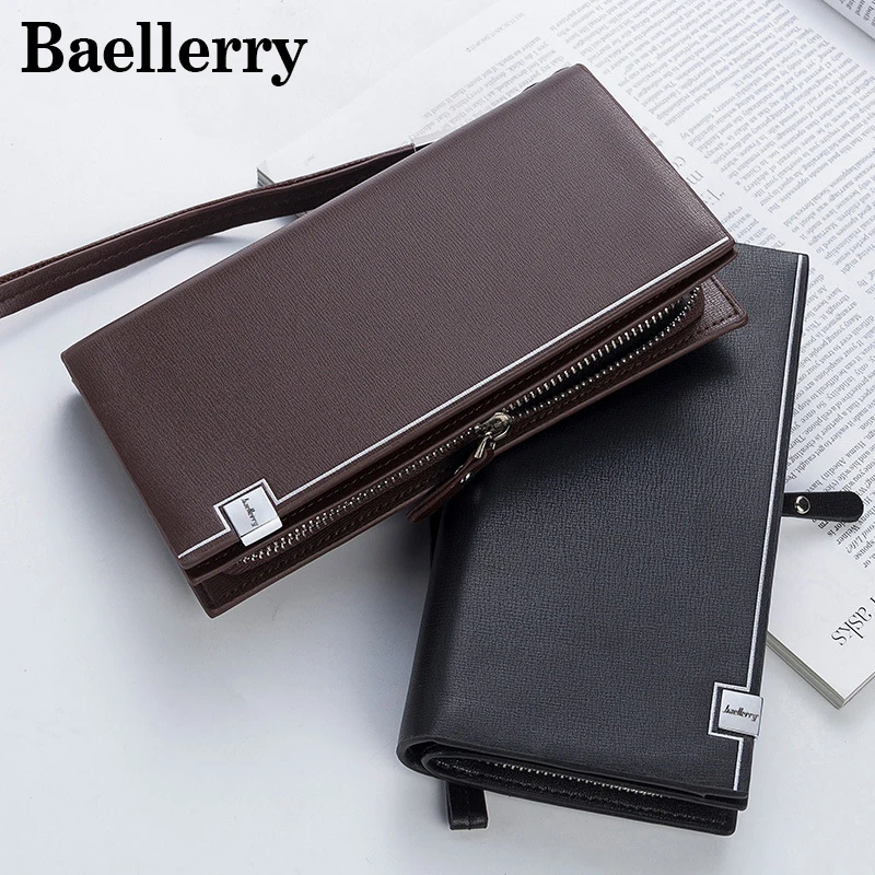 

Fashion Men Wallet Leather Male Wallets High Quality Long Coin Purse Zipper Pocket Clutch Card Holder carteira masculina MWS169