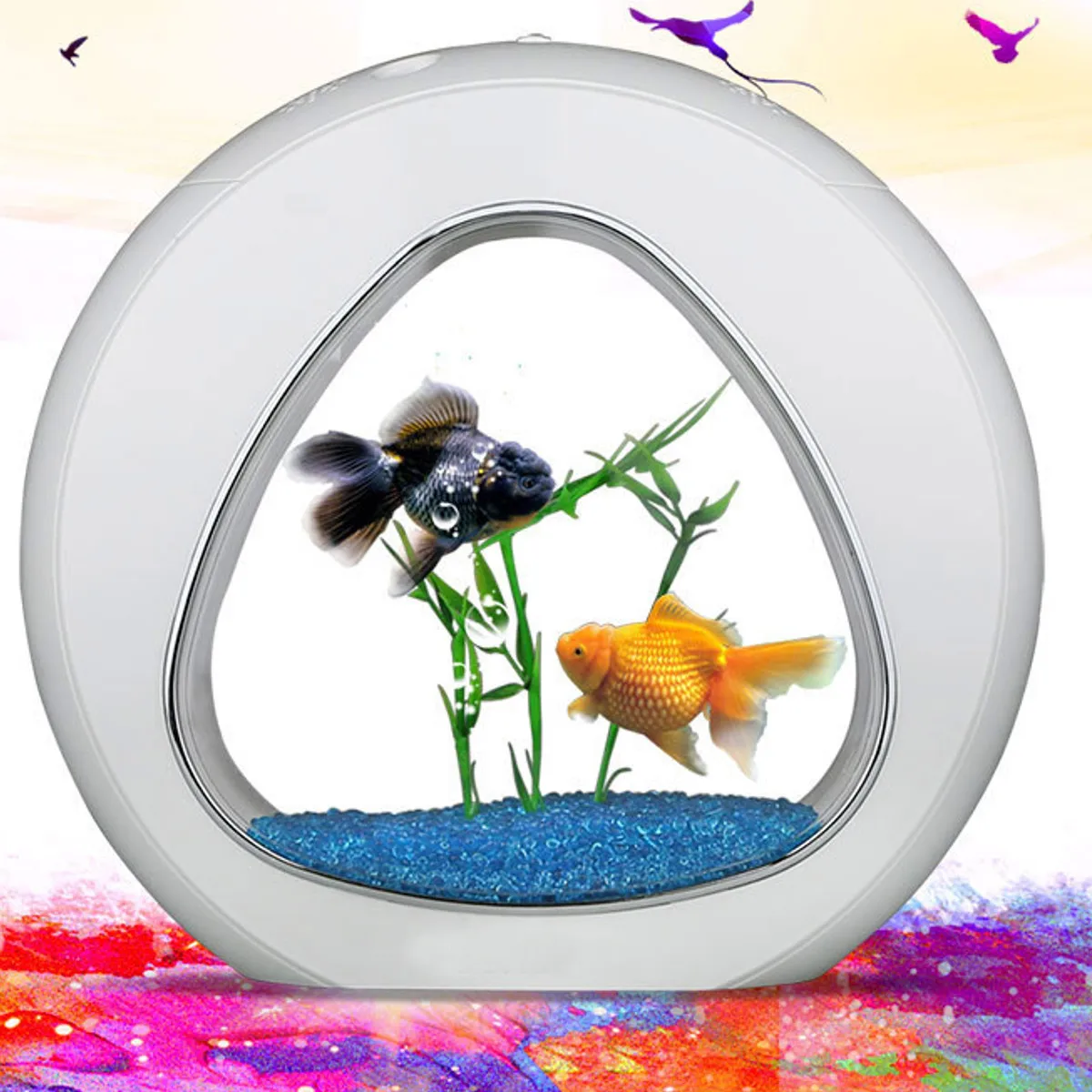 

LED Light System Ecology Fish Tank Integration Water Filter Oxygen Pump Mini Fish Tank Home Office Aquarium Table Decoration
