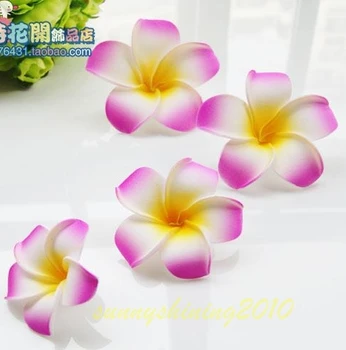 

50 pcs large 8CM Rose Red colour Foam Frangipani Flower Hawaiian Plumeria flower for bride Wedding Decor hair accessories