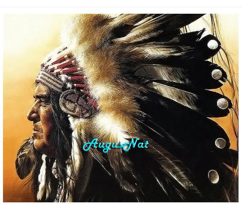 

indian diamond painting full square feather hat man wall art diamond dotz kit diamond cross stitch rhinestone pasted new kind