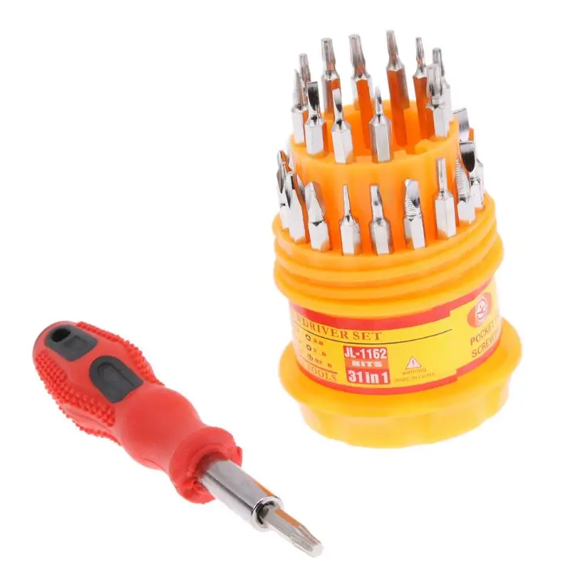 

31 In 1 Multi-function Precision Universal Screwdriver Set Explosion-proof Insulation Repair Tool Kit for Phone Computer Orange