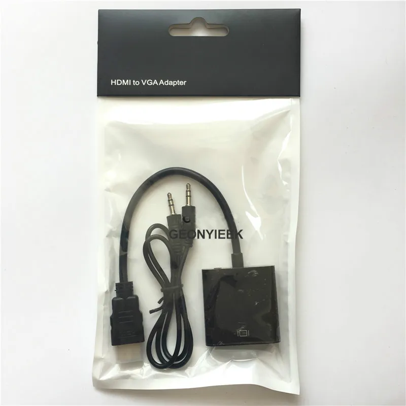 HDMI to VGA Converter Male To Female Cable Adapter 1080P Digital to Analog Video Audio Cable For for Xbox 360 PS3 PC Laptop