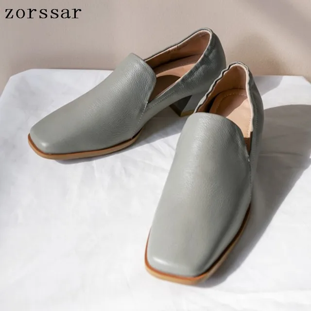 Buy Summer Women Flat Square Toe Shoes Soft Leather