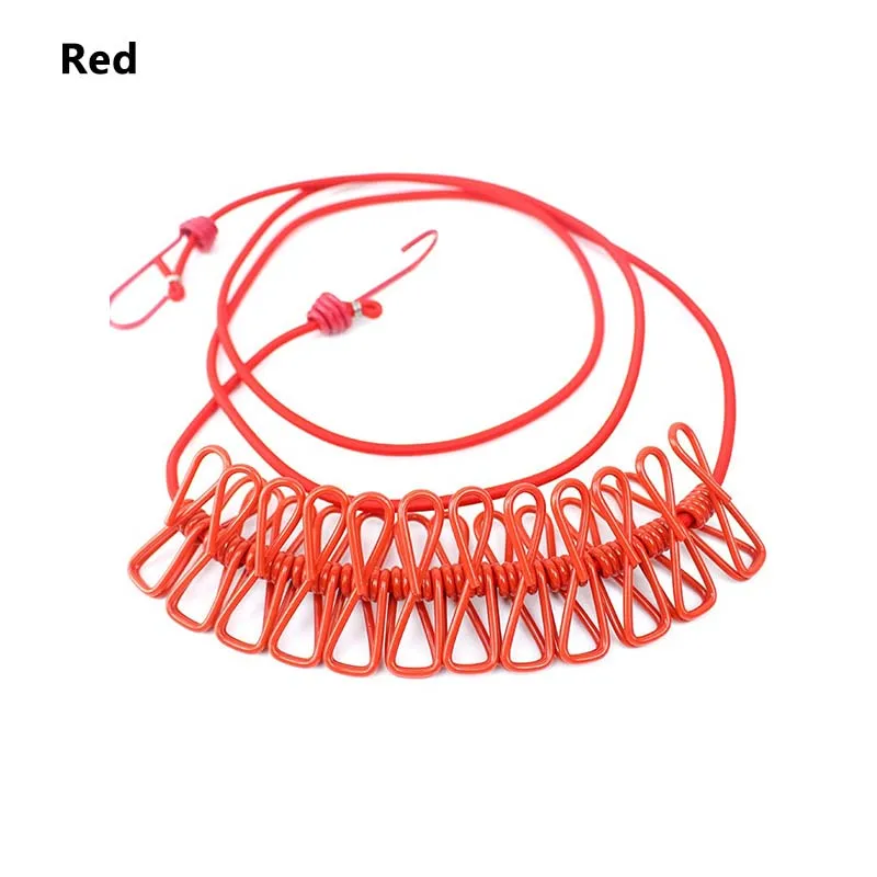 Горячая стильная портативная уличная одежда легко брать Висячие веревки ветрозащитная Нескользящая одежда с 12 прищепками сушилка для одежды