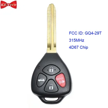 

KEYECU for Toyota Corolla Avalon Remote Control Car Key Fob 315MHz 4D67 Chip GQ4-29T