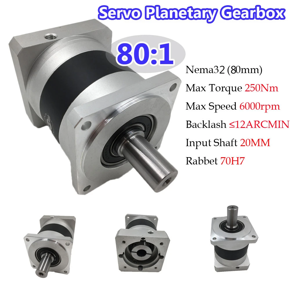 250nm Servo Gearbox 801 12arcmin Stage Ii Nema32 Precision Gearbox 6000rpm 20mm Input