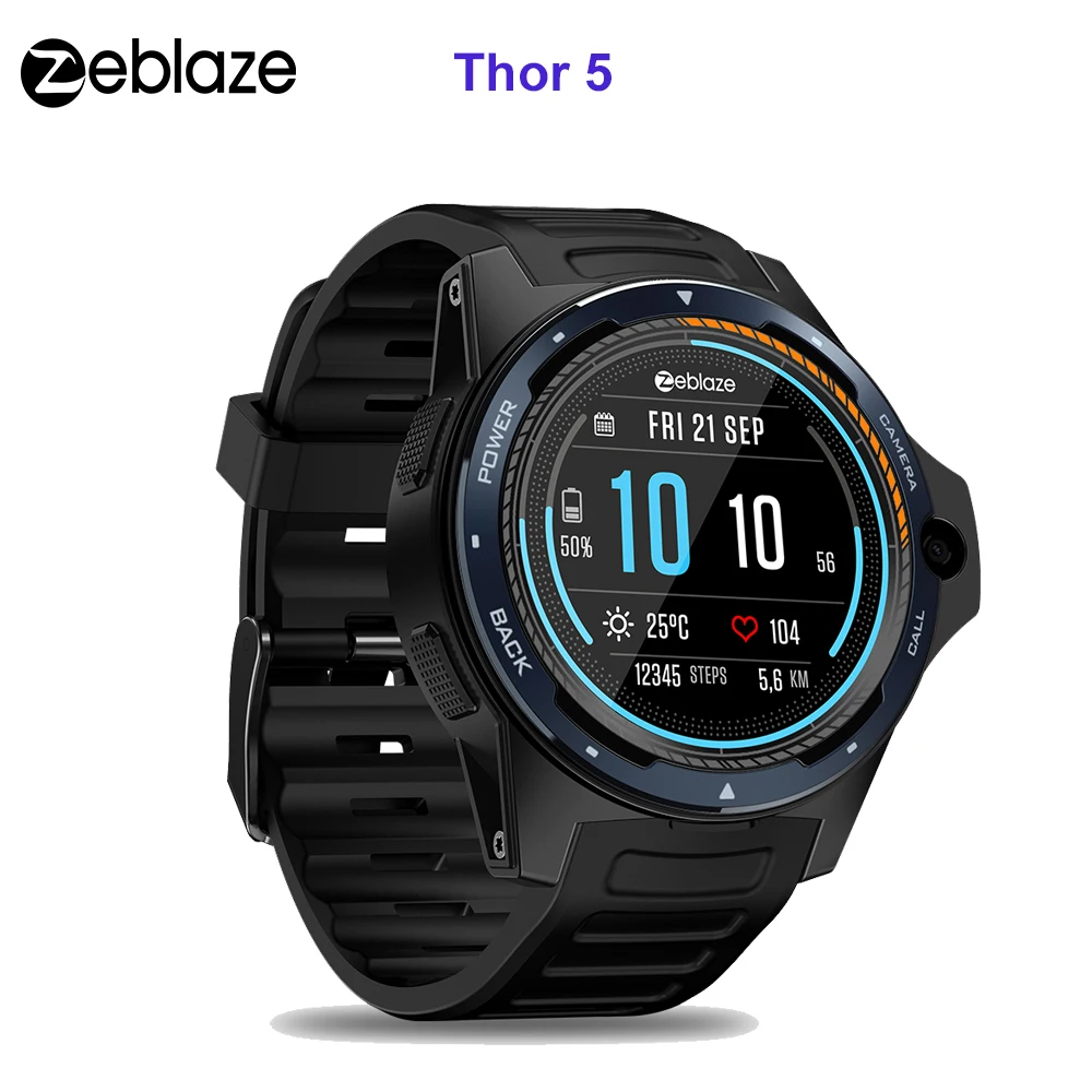 Умные часы Zeblaze THOR 5 четыре ядра 2 Гб + 16 ГБ 525 мАч GPS/ГЛОНАСС Android7.1.1 музыка умный