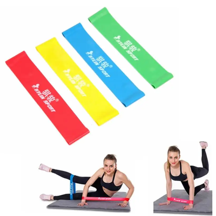 4 Levels Pilates Yoga Rubber Resistance Bands Fitness LOOP Rope Stretch