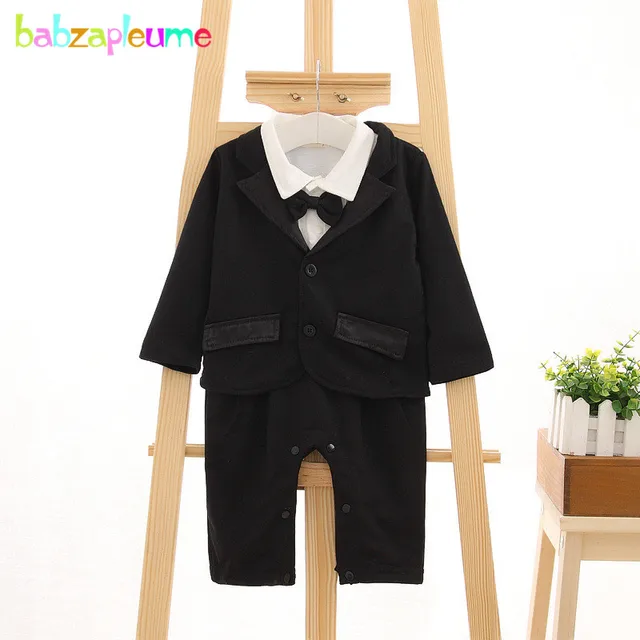 2Piece Sets Spring Autumn Newborn Baby Boys Clothes 1st Birthday Fashion Gentleman Coat+Jumpsuit Boutique Kid Clothing BC1278 4