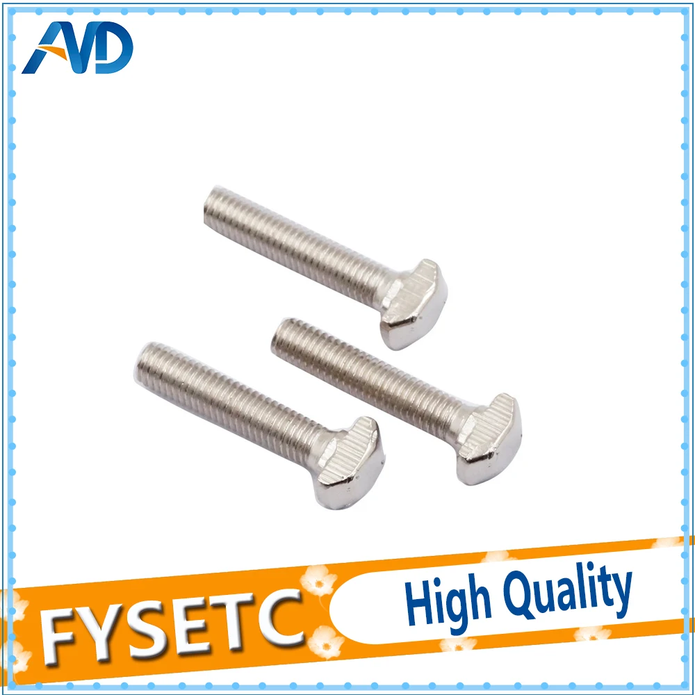 20pcs M5X10/12/16/20/25 T Hammer Head Bolt Screws Nickel Plated for 2020 Series Slot 6 Aluminum Profile Connector Accessories | Компьютеры