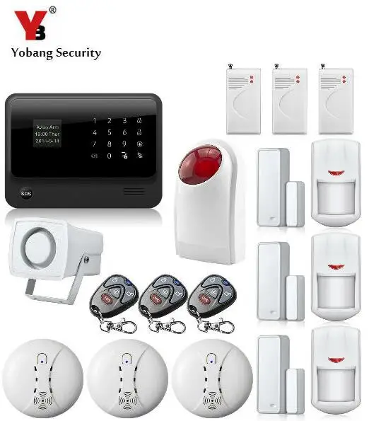 

YoBang Security G90B Russian English Voice GSM Auto Alarm System IOS Android APP Controls Wireless WIFI Home Office Alarm System