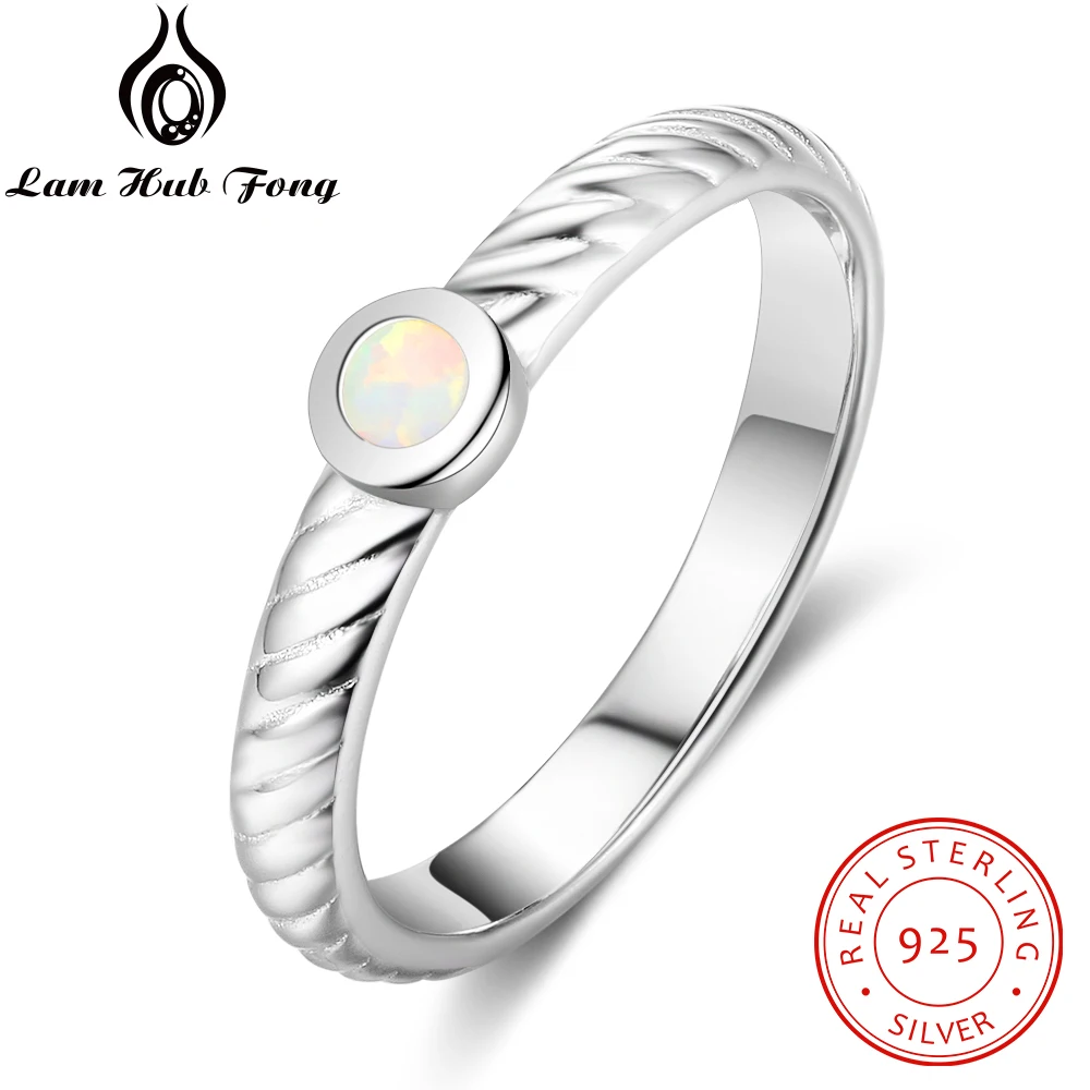 100 925 Sterling Silver Ring With White Opal Stone Classic Rings For Women Mothers Day Giftlam Hub Fong huismerk kopen in de aanbieding