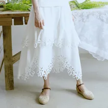 Линетт шинуизери вырез вышивка большая юбка свежие лепестки белая универсальная бюст юбка