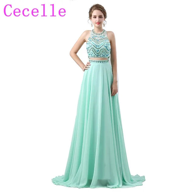 Mint Long Prom Dress
