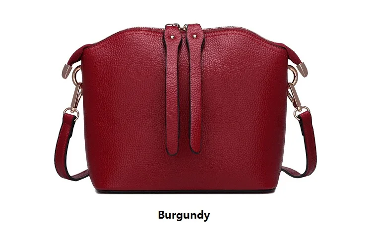 MJ Bag Ladies Genuine Leather Messenger Bag Female Real Leather Cowhide Shell Bags Womens Crossbody Shoulder Bags Solid Small (12)