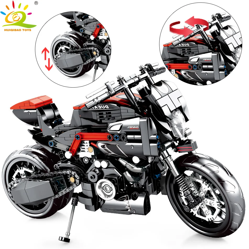 

HUIQIBAO TOYS 702pcs Technic Track Motocross Building Blocks For Children Legoingly City Motorcycle Speed vehicle Racing Bricks