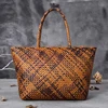 Women Leather Handbag Romantic Big Handmade Woven Totes Female Cowhide Big Holiday Bucket Bag Causal Beach Shoulder Handbags 3
