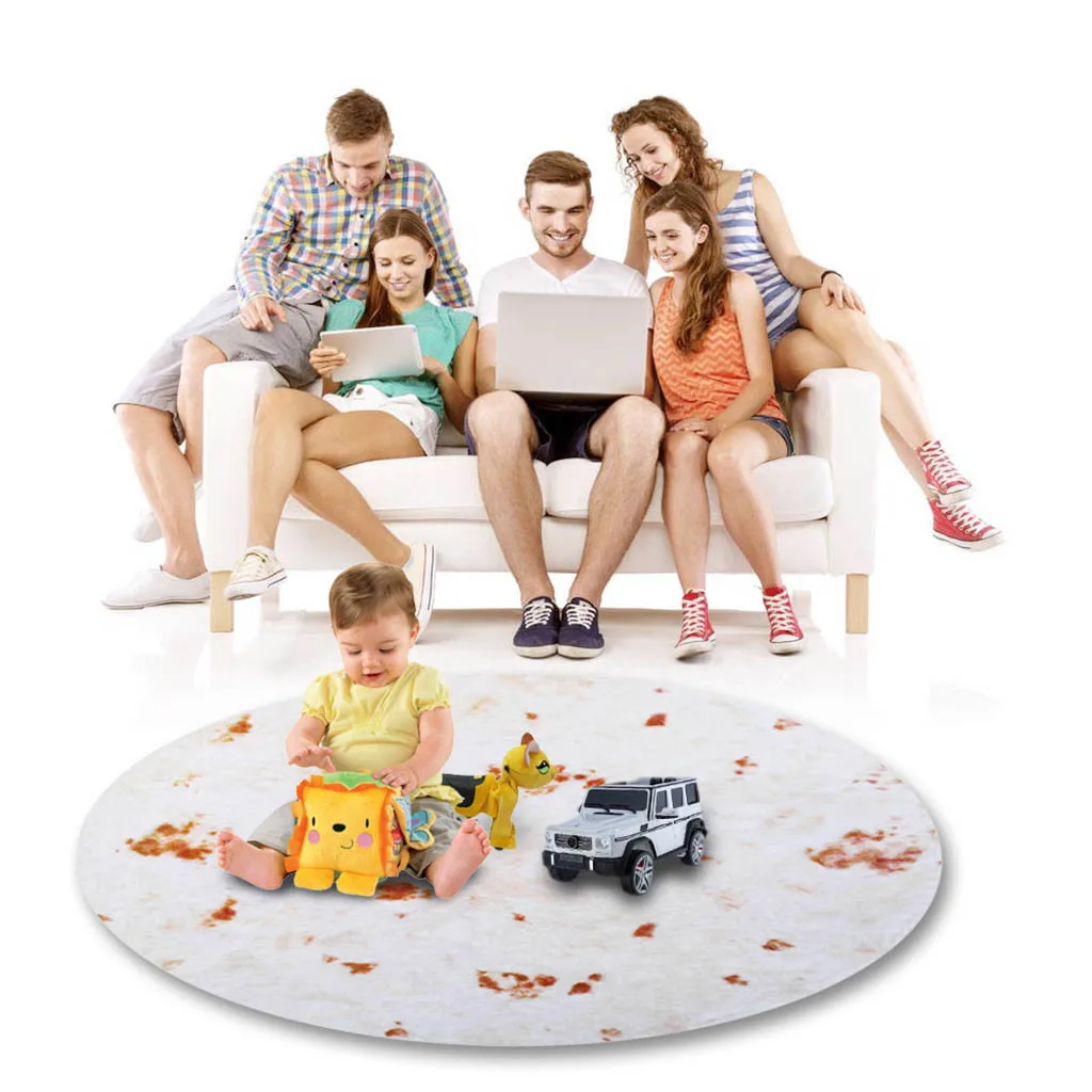 Супер мягкая тепловая фланеливая ткань буррито одеяла 172 см круглая форма самолет путешествия пледы коралловый флис Tortilla ворс обертывание детские одеяла