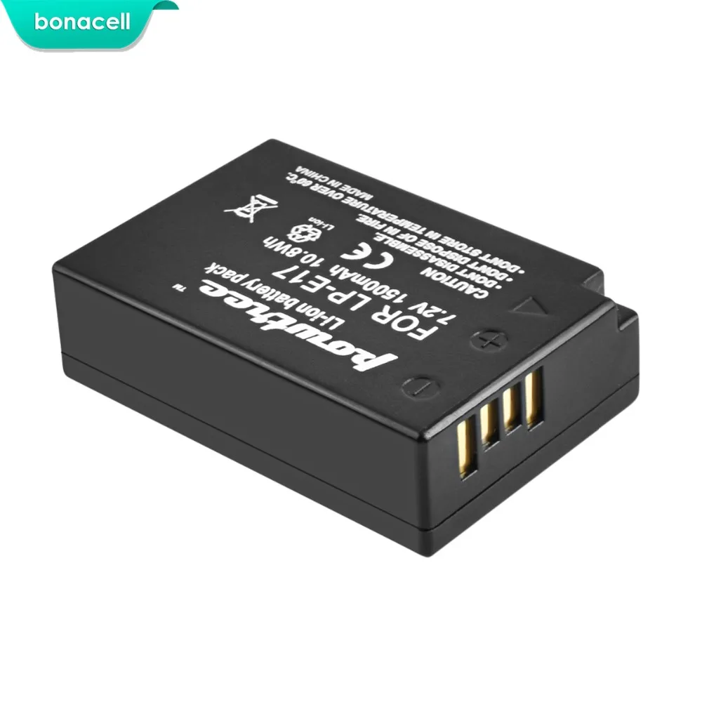 Bonacell 1500 мА/ч LPE17 LP E17 Батарея для цифровой однообъективной зеркальной камеры Canon EOS