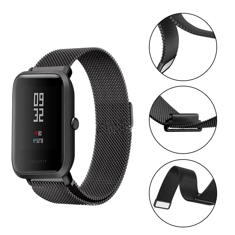 HANGRUI 20 мм для xiaomi huami Bip BIT PACE Lite Youth Smart Watch Band Заменить Металлический Ремешок Браслет для Huami Amazfit Bip Band