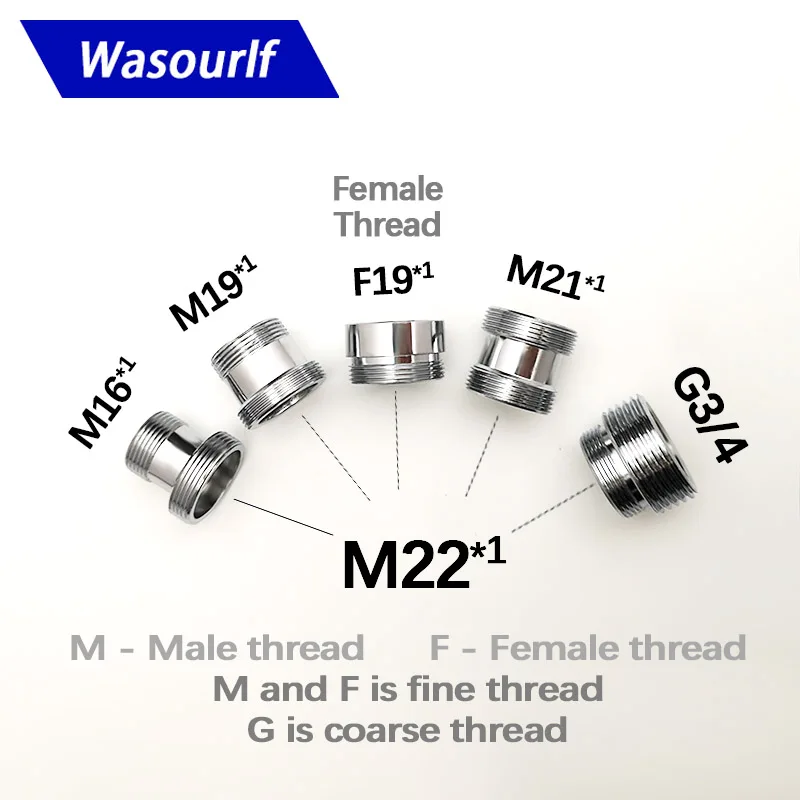 Наружный адаптер WASOURLF M22 переходник с наружной резьбой M16 M19 M21 гнездовой