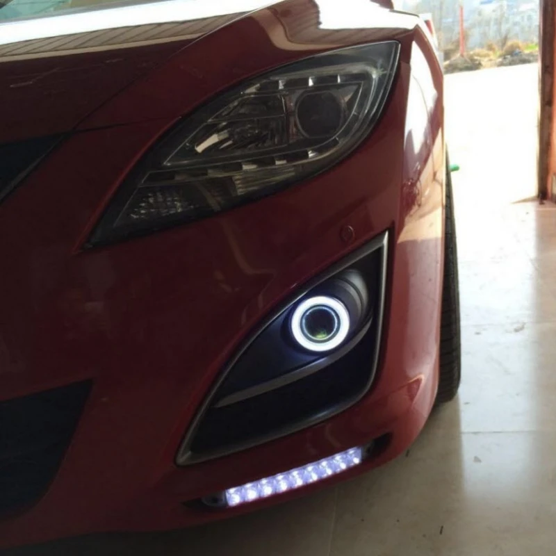 Автомобильный-Стайлинг для Mazda 6 2010-2013 светодиодный COB ангельские глазки DRL желтый сигнальный светильник H11 галогенный/ксеноновый противотуманный светильник s с проекционным объективом