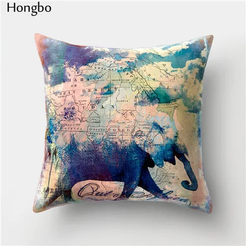 Hongbo 1 шт. цветная Подушка с изображением слона, наволочка для подушки, декоративная наволочка для автомобиля, домашнего дивана, рождественские украшения - Цвет: 7