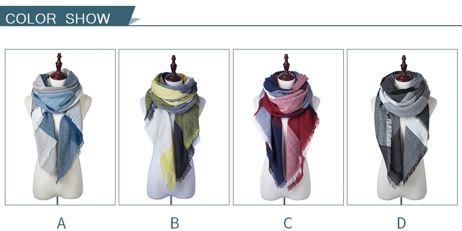 RUINPOP, Модный женский зимний шарф, роскошный клетчатый шарф, шарфы, Женский треугольный бандаж, бандаж, Женский мягкий теплый шарф