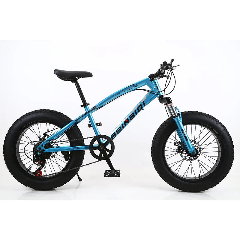 Top KUBEEN Snow Bike MTB 20" 7 21 24 27 speed double disc mountain Fat Bicycle Suspension Steel Frame 4" Tire aluminum wheel 20kgs 5
