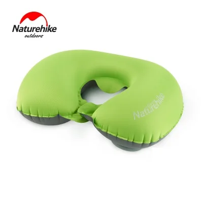 Naturehike вручную нажмите надуть u-образная Подушка складная надувная подушка для путешествий - Цвет: Green