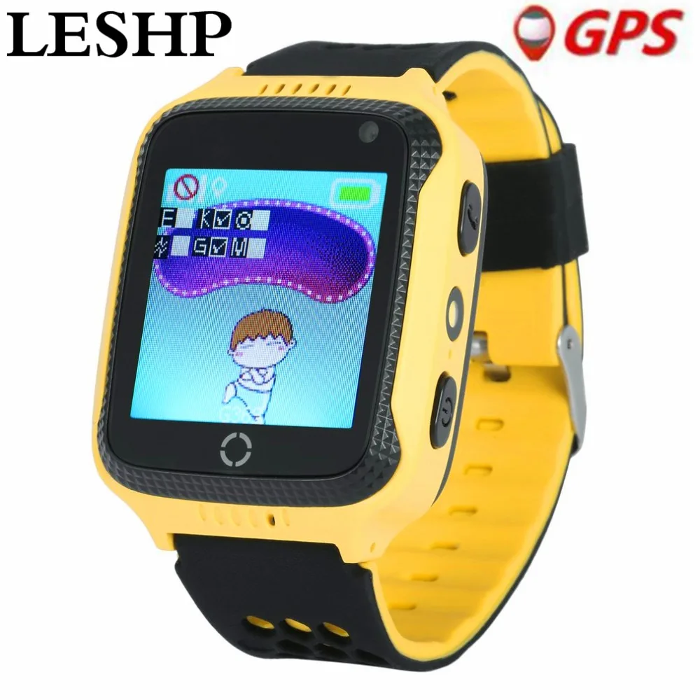 LESHP gps Смарт часы с фонарик детские часы 1,44 "touch Экран SOS вызова расположение устройства трекер для малыша безопасный PK Q50 Q100