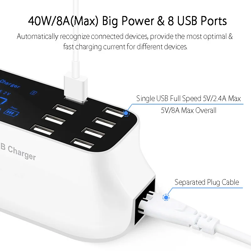 8-puertos-USB-pared-cargador-adaptador-8A-m-ltiples-USB-cargador-de-tel-fono-m-vil