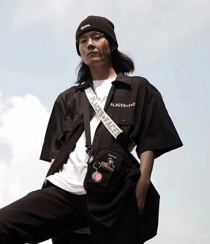 

2019 New Places+Faces Shirts Hip Hop Streetwear Short Sleeve places+faces Shirt Men Women 1:1 Black PLACES+Faces Leisure Shirt