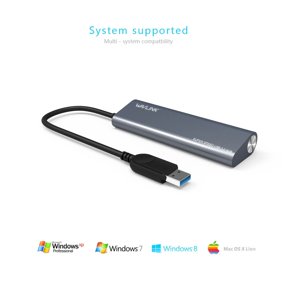 Wavlink Мини Портативный 4 порта USB 3,0 концентратор USB разветвитель 5,0 Гбит/с usb-хаб адаптер для передачи данных для ноутбука Macbook Pro компьютера планшета