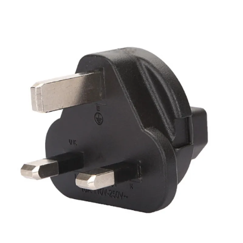 High-quality-black-Copper-Standart-10A-250V-British-standard-to-IEC320-C13-power-adaptor-plug-convert (1)