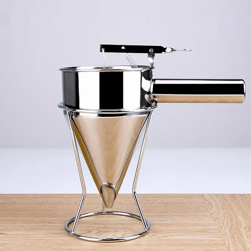 Baking Funnel Cake Desserts Cooking Tools for Home Kitchen Bakery Use Stainless Steel Funnel Octopus Balls Tools With Rack