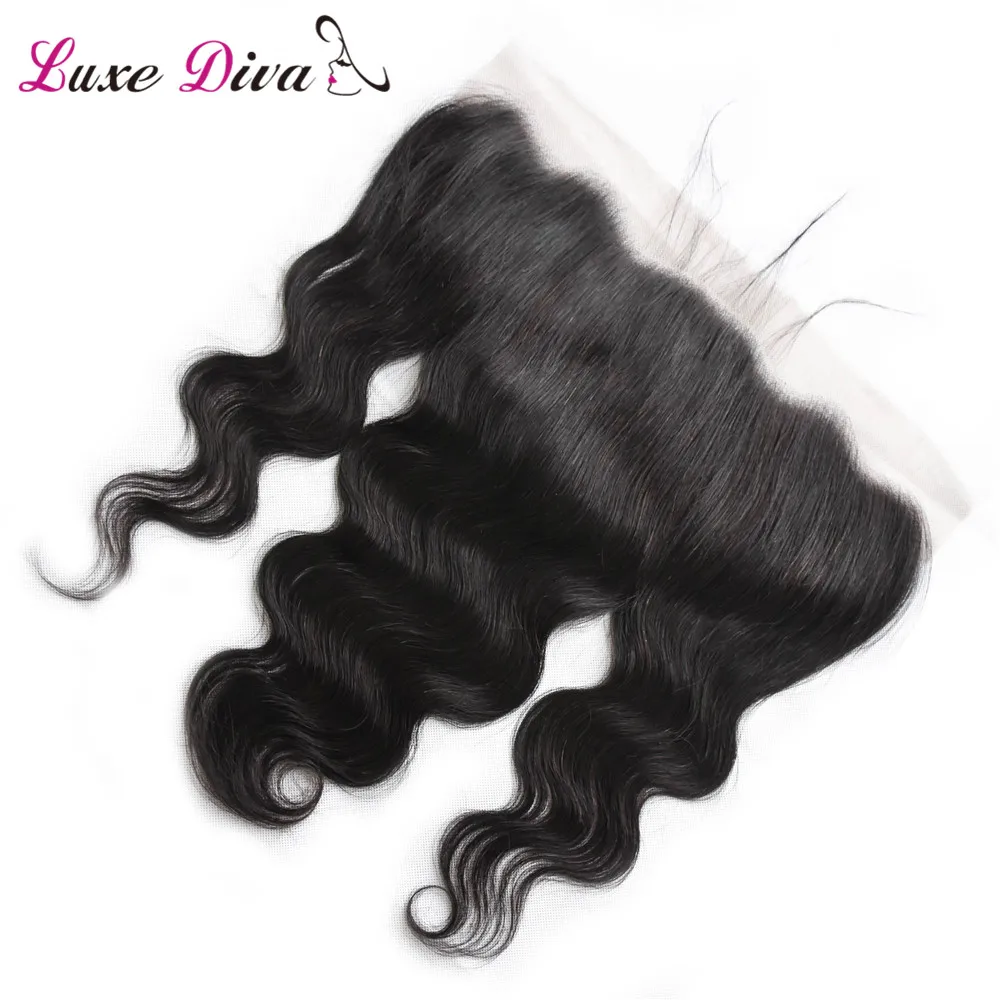 LUXE DIVA Body Wave Brazilian Remy Human Hair Frontal Pre Plucked Free Part Ear to Ear 13x6 Lace Frontal Closure With Deep Part LUXE DIVA Body Wave Brazilian Remy Human Hair Frontal Pre Plucked Free Part Ear to Ear 13x6 Lace Frontal Closure With Deep Part