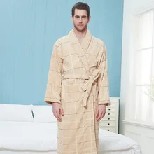 Мужской халат для влюбленных, хлопок, толстый теплый зимний мягкий удлиненный банный халат-кимоно, мужской халат для мужчин, 'SL Robes, для невесты